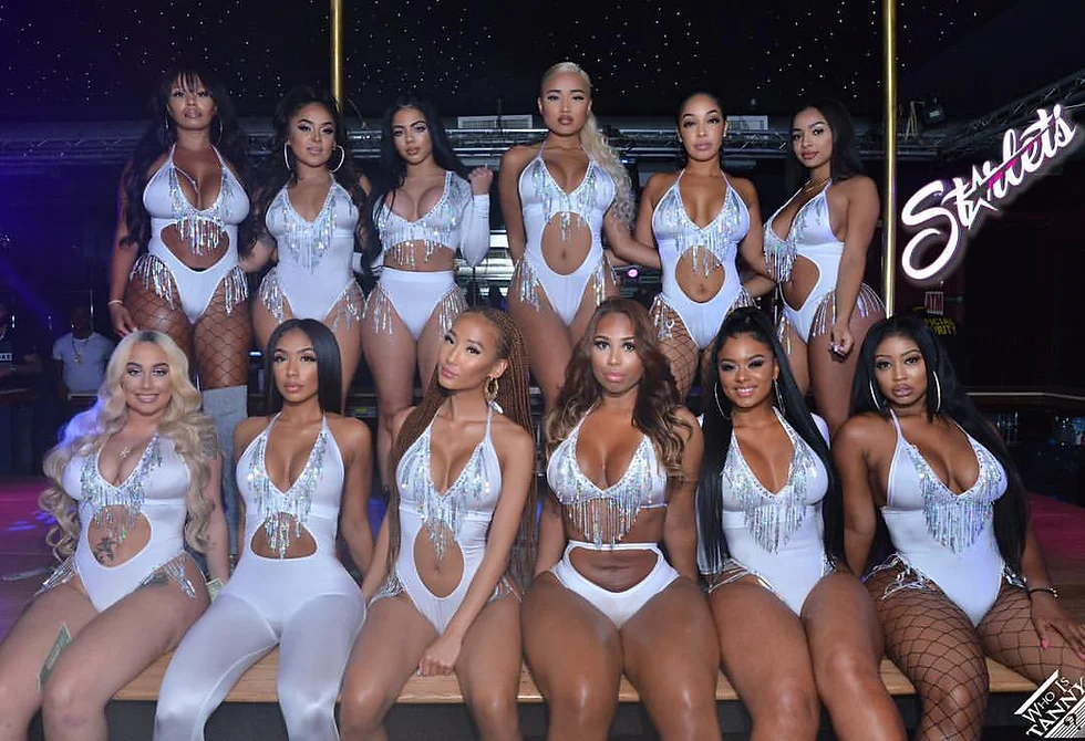 A Starlets performer photographed at the Woodside club where bottle service is poured