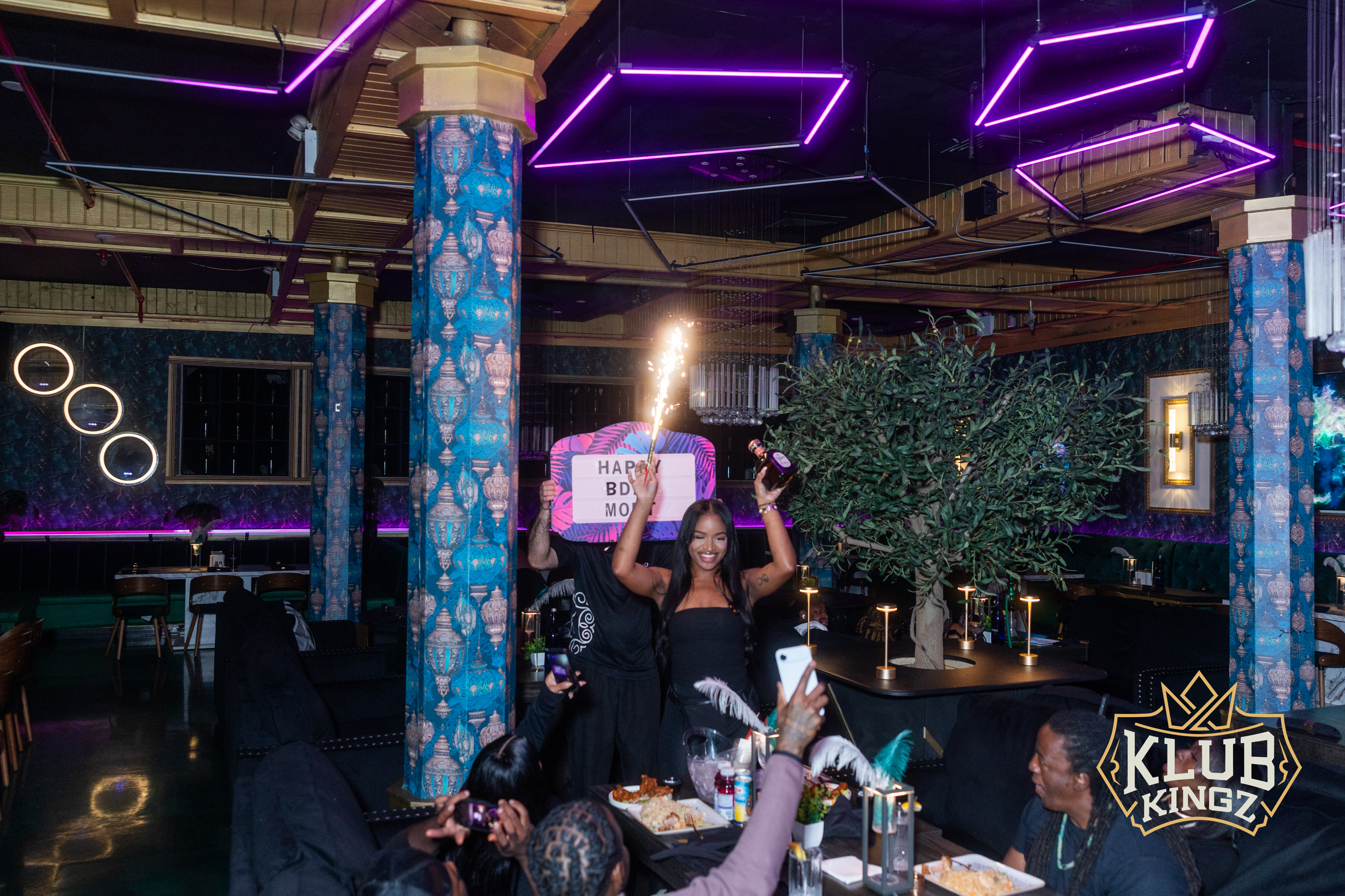 Birthday celebration with sparkler and bottle service at Klub Kingz nightclub