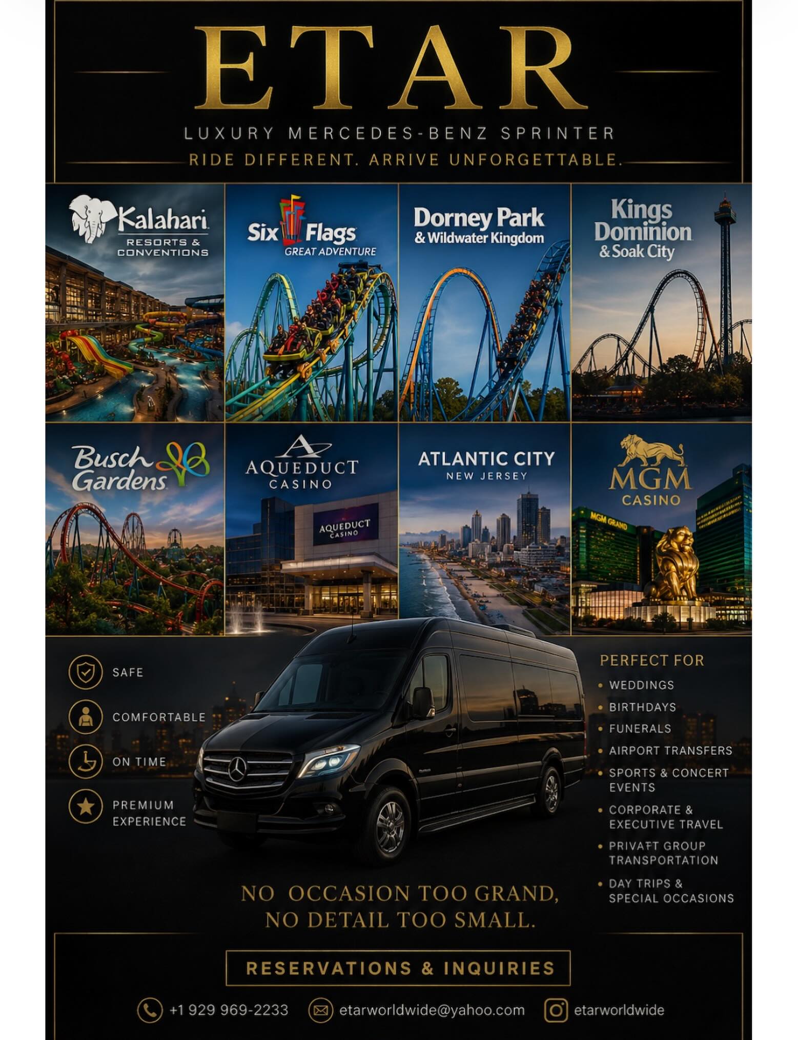 ETAR Worldwide all-occasions Sprinter transportation graphic