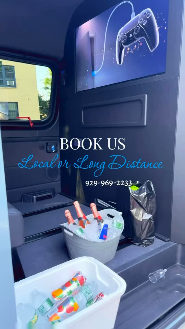 Champagne on ice inside an ETAR Sprinter van