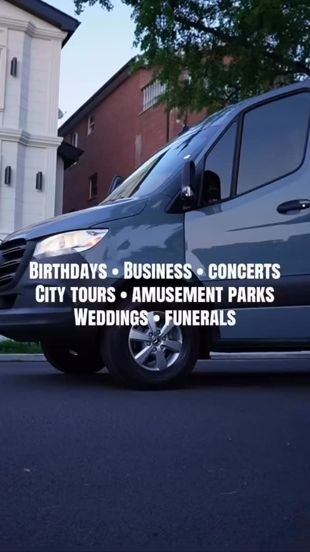 ETAR service list overlay: birthdays, business, concerts, city tours, amusement parks, weddings, funerals