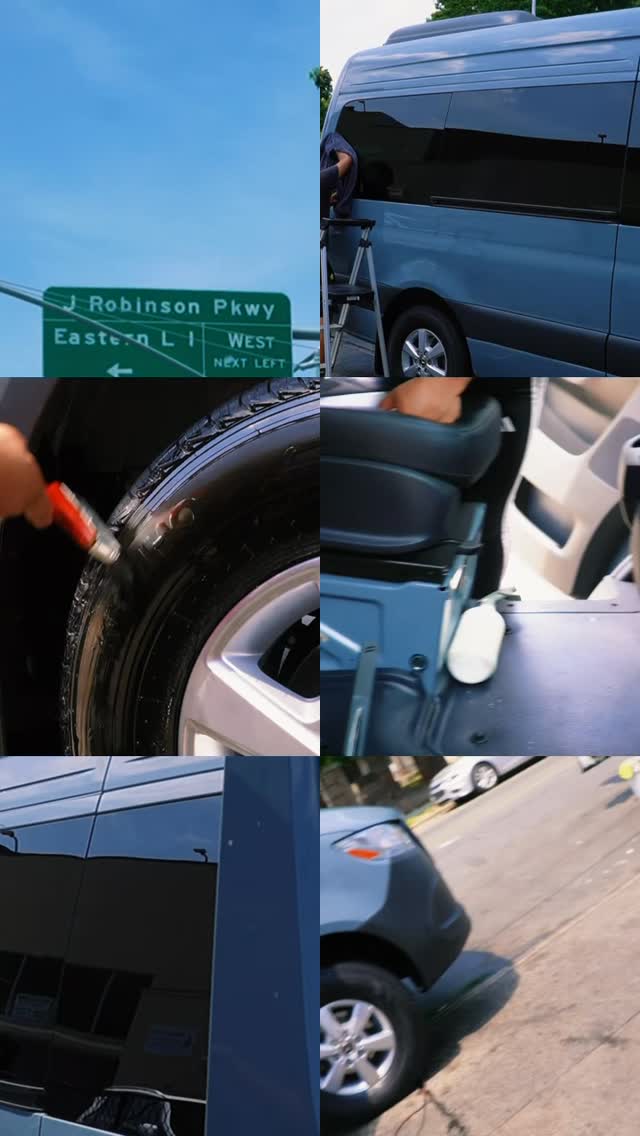 An ETAR Sprinter van being detailed ahead of a booking